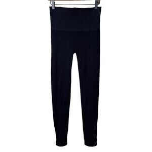 SPANX Women's Black Seamless Side-Zip Shapewear Leggings FL3315 XL